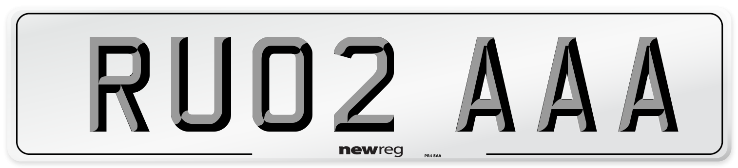 RU02 AAA Number Plate from New Reg